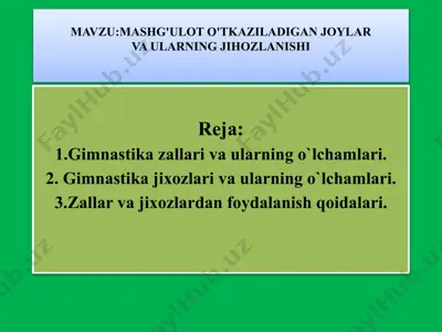 gimnastika va jihozlar — PPTX