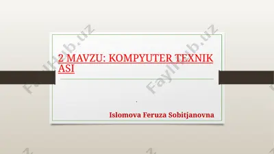 kompyuter texnikasi — PPTX