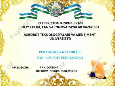 pedagogika tarixi fanidan ma'ruzalar — PPTX