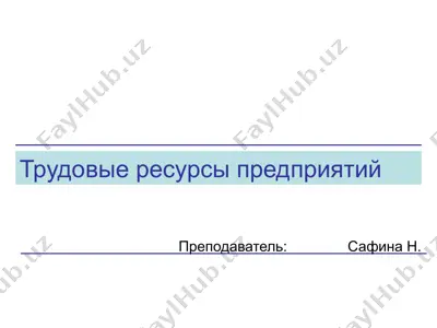 трудовые ресурсы предприятий — PPTX
