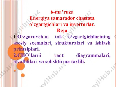 energiyasamarador chastota o’zgartgichlari va invertorlar — PPTX