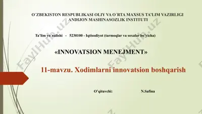 **innovatsion menejment** — PPTX