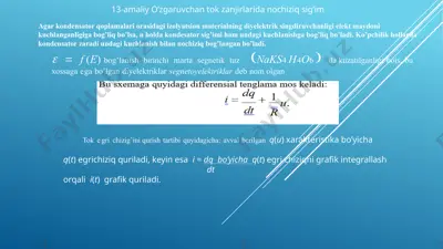 kondensatorlar haqida ma'lumot — PPTX
