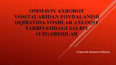 ommaviy axborot vositalaridan foydalanish — PPTX