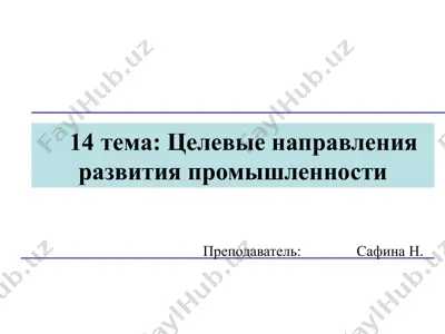 целевые направления развития промышленности — PPTX