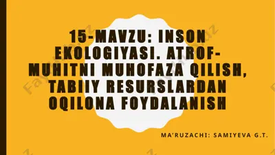 inson ekologiyasi — PPTX