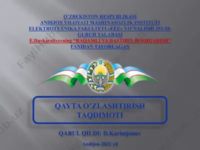 raqamli va dastiriy boshqarish fani taqdimoti — PPTX