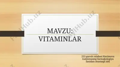 vitaminlar — PPTX