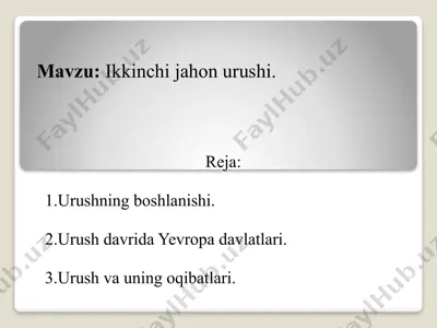 ikkinchi jahon urushi — PPTX