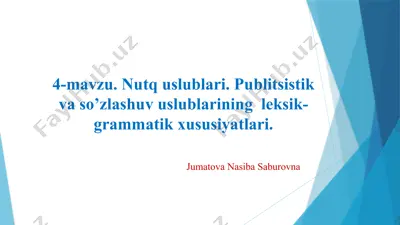 nutq uslublari — PPTX