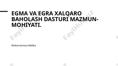 egma va egra xalqaro baholash dasturi — PPTX