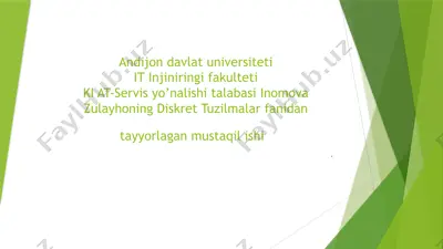 diskret tuzilmalar fanidan ta'lim — PPTX