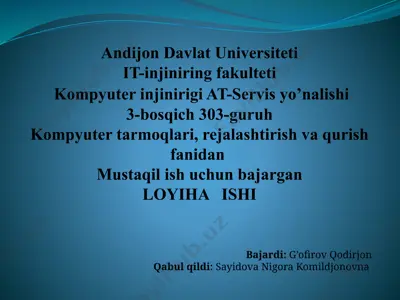 it-injiniring fakulteti kompyuter injinirigi at-servis yo’nalishi — PPTX