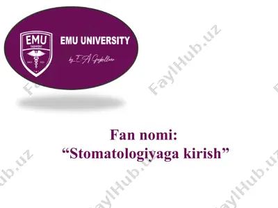 stomatologiyaga kirish — PPTX