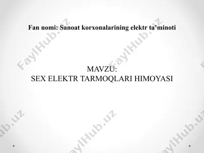 elektr ta'minotining himoyasi — PPTX