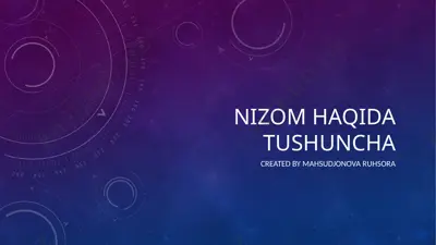 nizom haqida tushuncha — PPTX