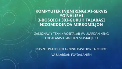planshetlarning dasturiy ta’minoti — PPTX