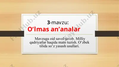 o‘lmasan’analar — PPTX