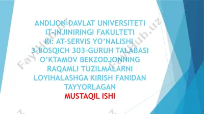 analog va raqamli tizimlar — PPTX