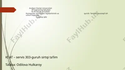 simsiz tarmoqlar bilan ishlash — PPTX