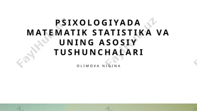 psixologiyada matematik statistika va uning asosiy tushunchalari — PPTX