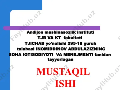 andijonmashinasozlikinstituti tjb va kt fakulteti — PPTX