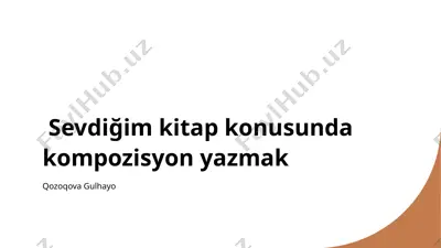 sevdiğim kitap konusunda kompozisyon yazmak — PPTX