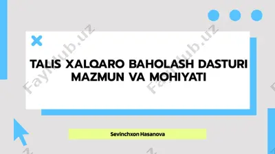 talis xalqaro baholash dasturi mazmun va mohiyati — PPTX