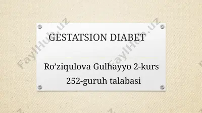 gestatsion diabet — PPTX