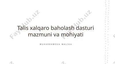 talis xalqaro baholash dasturi mazmuni va mohiyati — PPTX