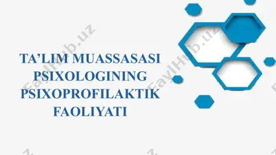 ta’lim muassasasi psixologining psixoprofilaktik faoliyati — PPTX