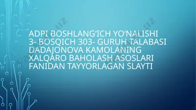 pisa - xalqaro o'quvchilarni baholash dasturi — PPTX
