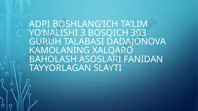 taʼliminspeksiya boʻyicha talisbaholash dasturi — PPTX