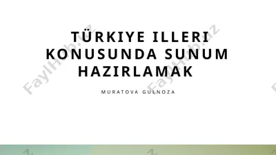 türkiye illeri konusunda sunum hazırlamak — PPTX