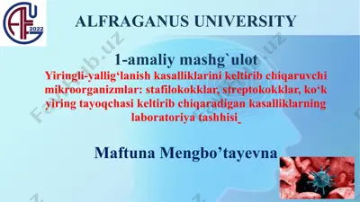 yiringli-yallig‘lanish kasalliklarini keltirib chiqaruvchi mikroorganizmlar — PPTX