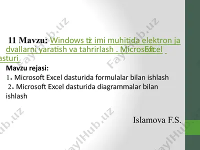 microsoft excel — PPTX