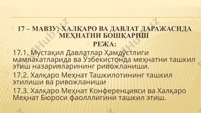mehnat tashkil etish nazariyasi va amaliyoti — PPTX