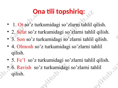 otso’zturkumidagi so’zlar — PPTX
