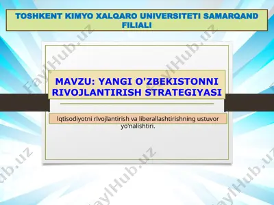 yangi o'zbekistorni rivojlantirish strategiyasi — PPTX
