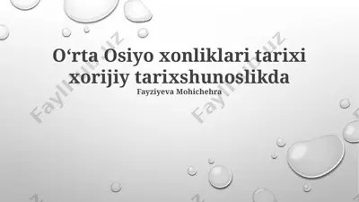 oʻrta osiyo xonliklari tarixi — PPTX