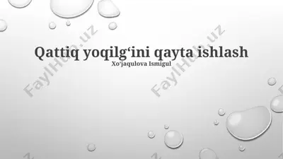 qattiq yoqilgʻi — PPTX
