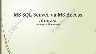 ms sql server va ms access aloqasi — PPTX