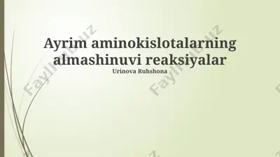 fenilalanin va tirozin metabolizmi — PPTX