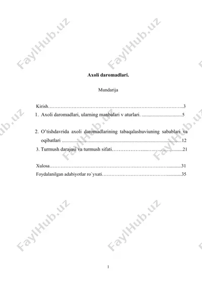 axoli daromadlari — DOCX