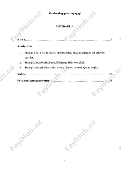 gazlarning qovushqoqligi — DOCX