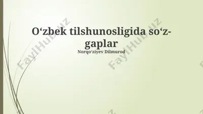 oʻzbek tilshunosligida soʻz-gaplar — PPTX