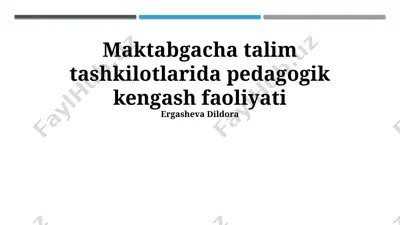 maktabgacha talim tashkilotlarida pedagogik kengash faoliyati — PPTX