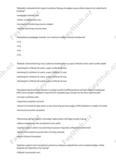 maktabni moliyalashtirish rejasini tuzishda e’tiborga olinadigan asosiy ishlab chiqarish ko‘rsatkichlarini aniqlash — PDF