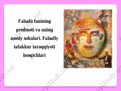falsafa fanining predmeti va asosiy sohalari — PDF