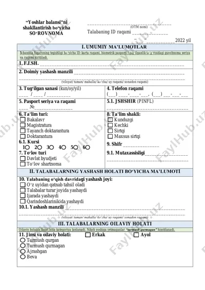 "yoshlar balansi" — PDF